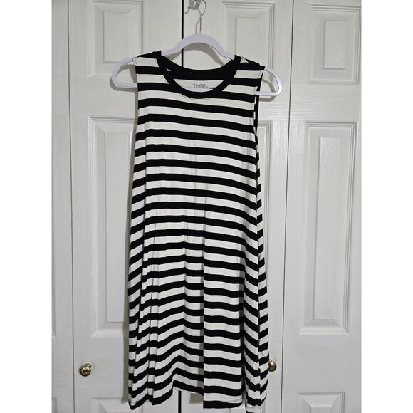 Time and tru xl women's black and white striped dress - Picture 1 of 10